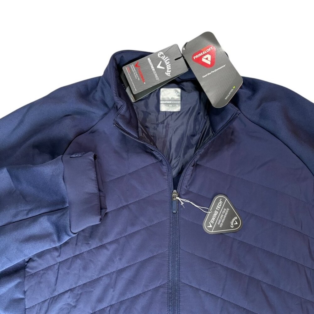 Callaway Mens Golf Primaloft Quilted Insulated Thermal Golf Jacket XL Navy Blue